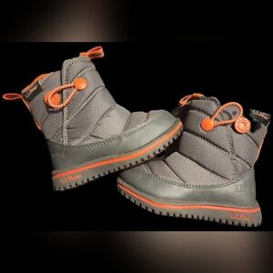 L.L. Bean Kids' Gray and Orange Ultralight Winter Toodler Boot Size 6
